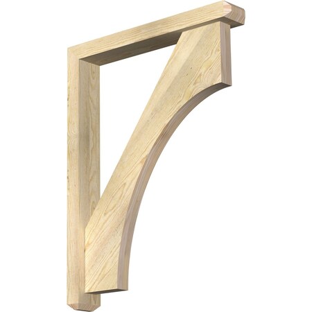 Ekena Millwork Westlake Craftsman Rough Sawn Bracket w/ Offset Brace, Douglas Fir, 4"W x 26"D x 34"H BKT0402X26X34WTL04RDF